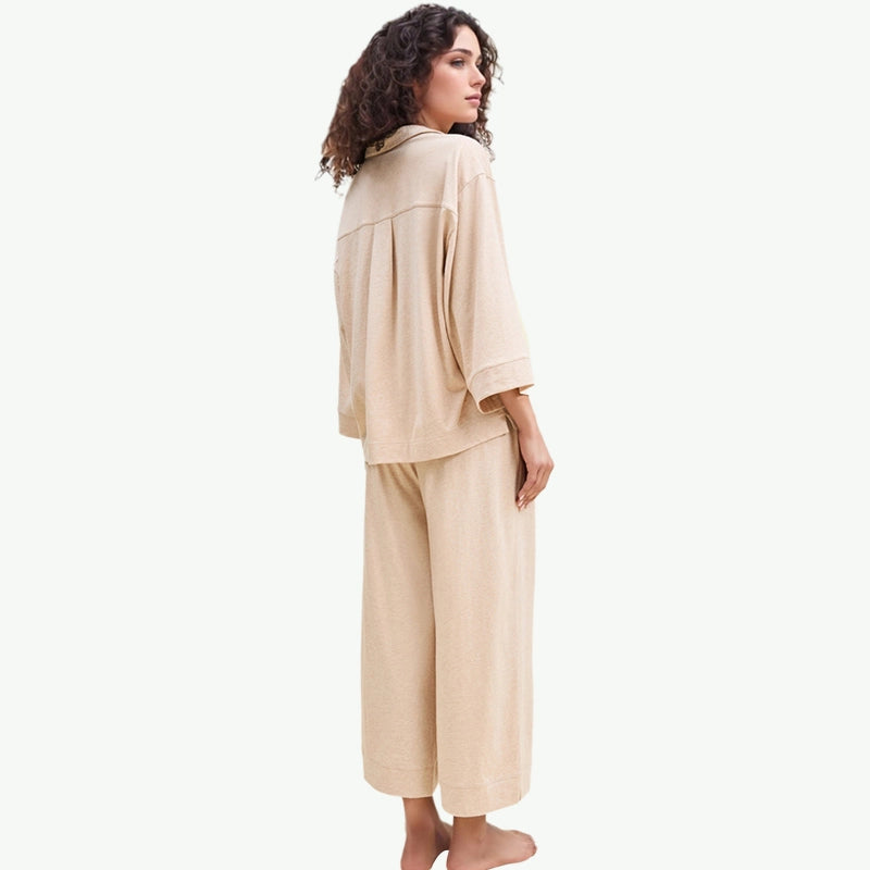 Custom Tencel Stylish Plain Pajama Sets In Bulk