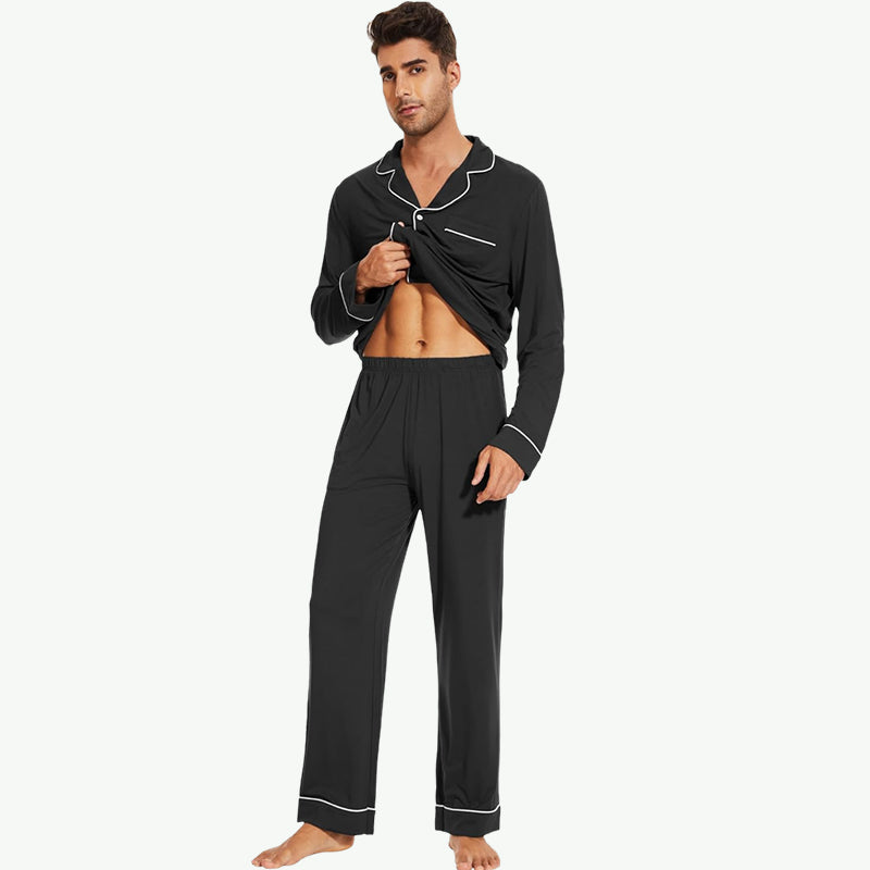 Conjunto de pijama personalizado al por mayor de bambú para hombre