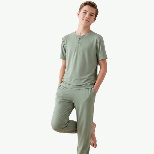Premium Wholesale Teens Boys Henley Loungewear Supplier