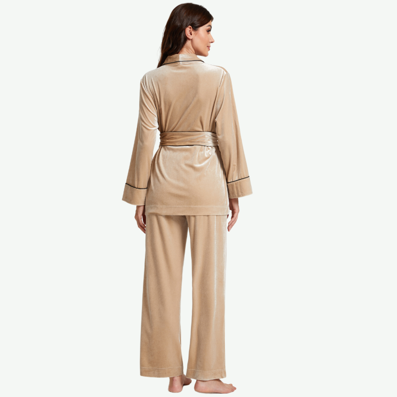 Conjunto de bata de terciopelo para mujer al por mayor - 2211290303