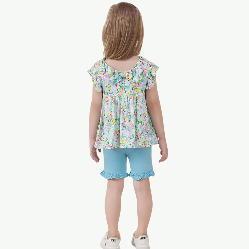 Toddler Girls Summer Tank Top and Shorts OEM Kids Loungewear Wholesale