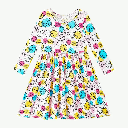 Spring Long-Sleeve Girls Baby Custom Bamboo Twirl Dress Manufacturers