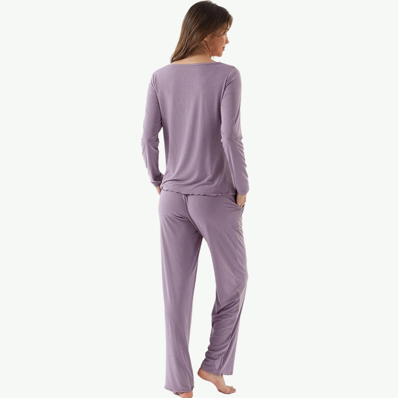 Wholesale Bulk Ribbed Lounge Wear Private Label Pajama Vendors