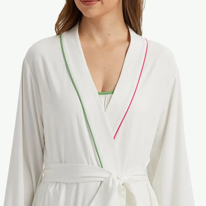 Private Label Women Contrast Trim Robe Set Wholesale Suppliers