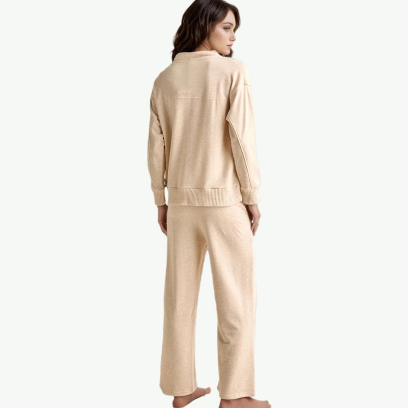 Women Button-Down Cardigan Shirt & Trousers Bulk Loungewear Supplier