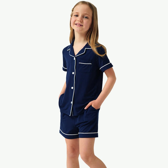 Custom Classic Piping Childrens Short Pyjama Set Wholesale Manufacturer