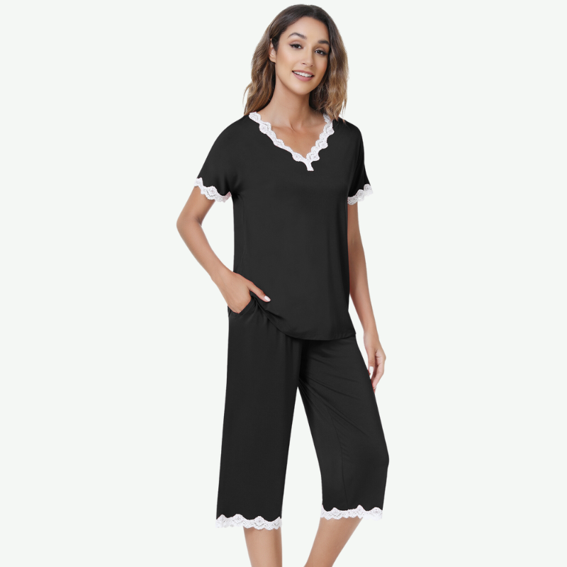 Conjunto de pijama capri para mujer personalizado a granel - 81129935