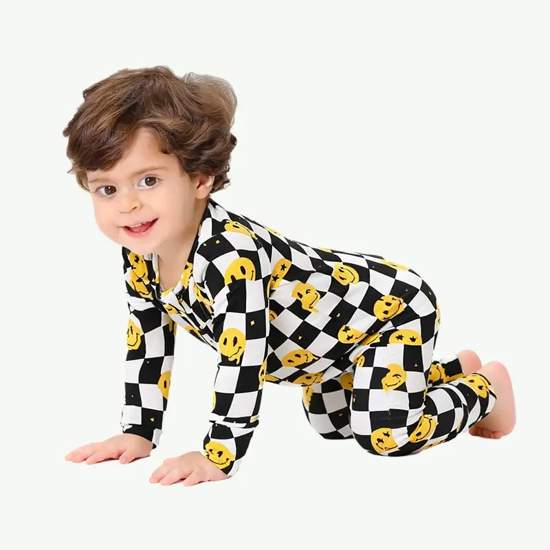 Manufacturer Wholesale Baby Plaids Printed Bamboo Clothing