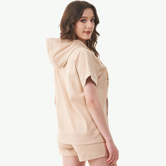Private Label Wholesale Women Lightweight Full-Zip Short Loungewear