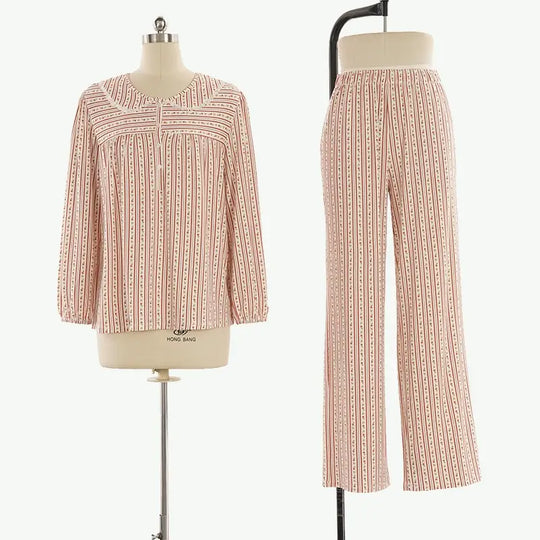 Bamboo Cotton Sweet Stripes Ditsy Floral Lounge Sets Wholesale