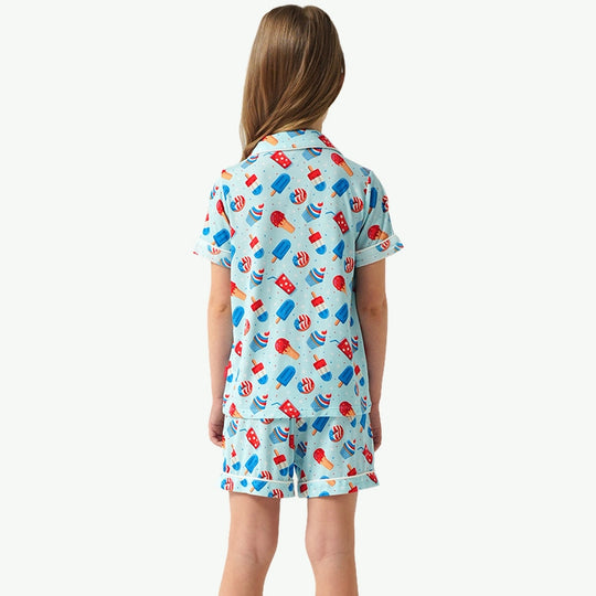 Wholesale Custom Kids Girls Summer Printing Pajamas Set Supplier