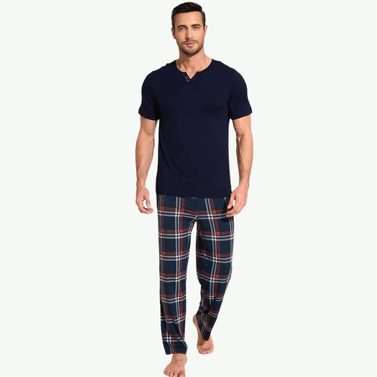 Men's Soft Pjs Top with Pants Cool Loungewear Set Wholesale Supplier