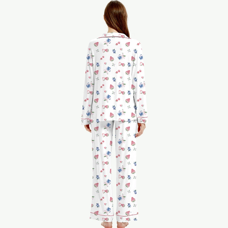 Custom Fruit Print Women Sleepwear from Bamboo Pajama Manufacturer