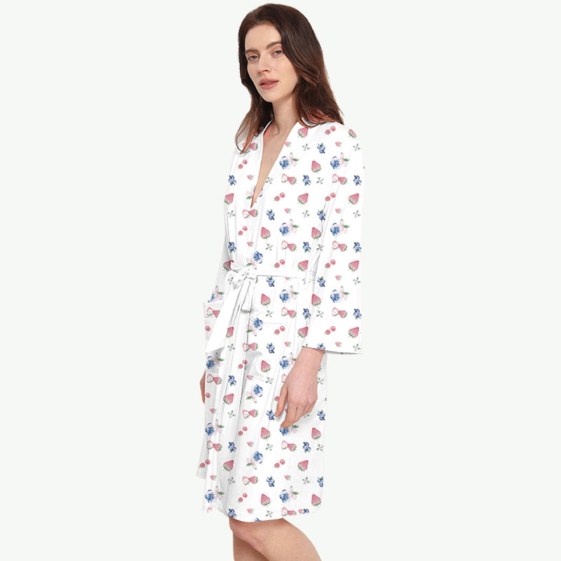 Custom Fruit Print Womens Dressing Gown Wholesale Robe Manufacturers