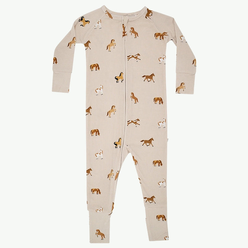 Bulk Print Ribbed Zip Newborn Romper Wholesale Infant Onesies