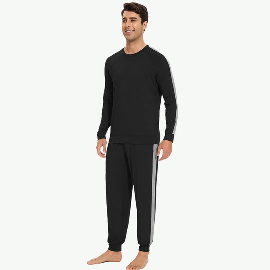 Premium Bamboo Ultra-Soft Sweatshirt Set with Contrast Taping Wholesale Men Sleepwear