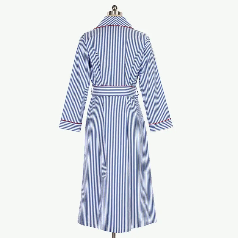 Customized Wholesale of High-Quality Unisex Blue and White Striped Robes