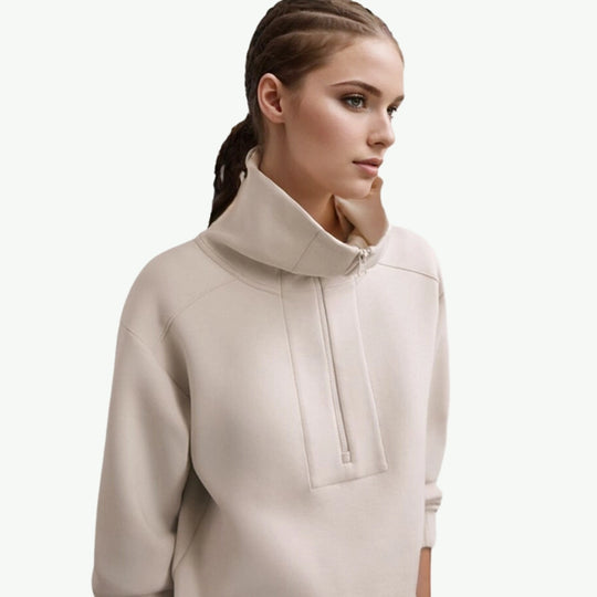 Premium Half-Zip Sweatshirt & Wide-Leg Joggers Wholesale Loungewear Set