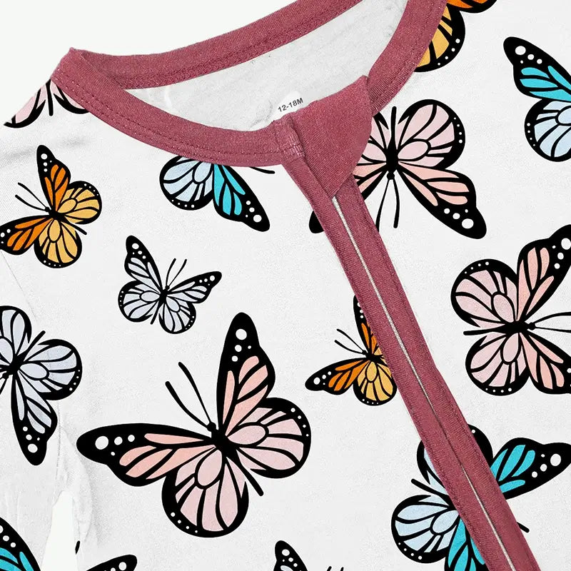 Pyjama papillon zippé pour nouveau-né OEM - Fabricant de vêtements pour bébé