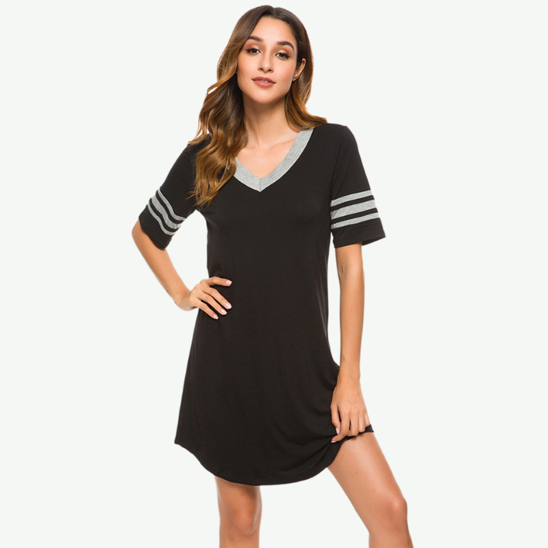 Pijama de bambú, camisa de dormir con mangas 3/4, a granel, 180320025