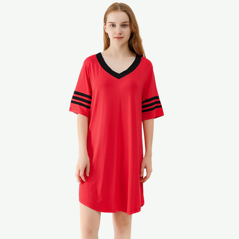 Pijama de bambú, camisa de dormir con mangas 3/4, a granel, 180320025