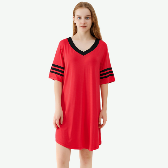 Pijama de bambú, camisa de dormir con mangas 3/4, a granel, 180320025