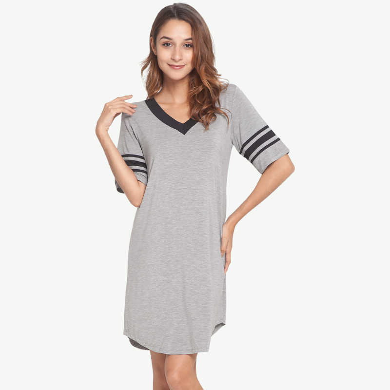 Pijama de bambú, camisa de dormir con mangas 3/4, a granel, 180320025