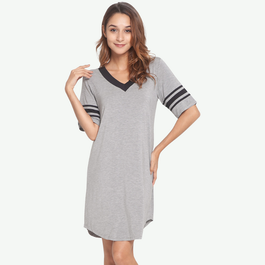 Pijama de bambú, camisa de dormir con mangas 3/4, a granel, 180320025