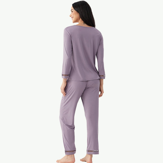 OEM Women Long Loungewear Elegance Cutout Detail Sleepwear Wholesale