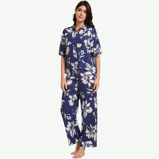 Ensemble pyjama en chanvre imprimé pour femme, en vrac - 2211820173
