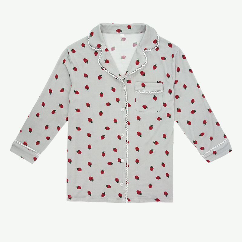 Conjunto de pijama largo con ribetes estampados para niños a granel - 2315580067