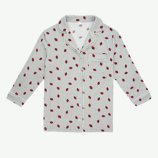 Conjunto de pijama largo con ribetes estampados para niños a granel - 2315580067