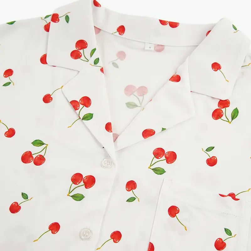 Personalized Womens Cherry Design Bulk Pajama Sets Maker