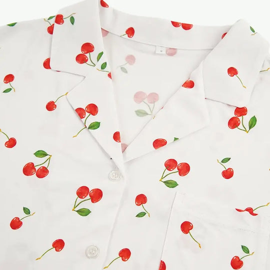 Personalized Womens Cherry Design Bulk Pajama Sets Maker