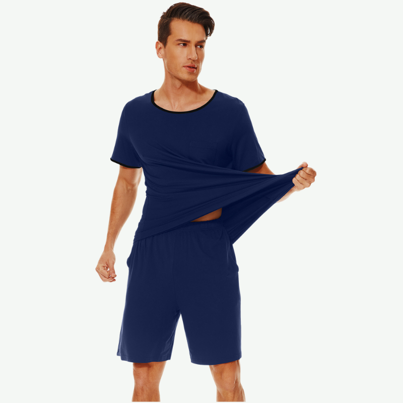 Juego de lounge con ribetes en contraste para hombres OEM a granel-21129610