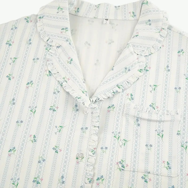 Floral Stripe Pajama Set Wholesale Boutique Sleepwear Supplier