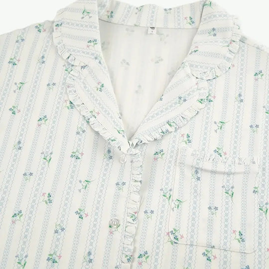 Floral Stripe Pajama Set Wholesale Boutique Sleepwear Supplier