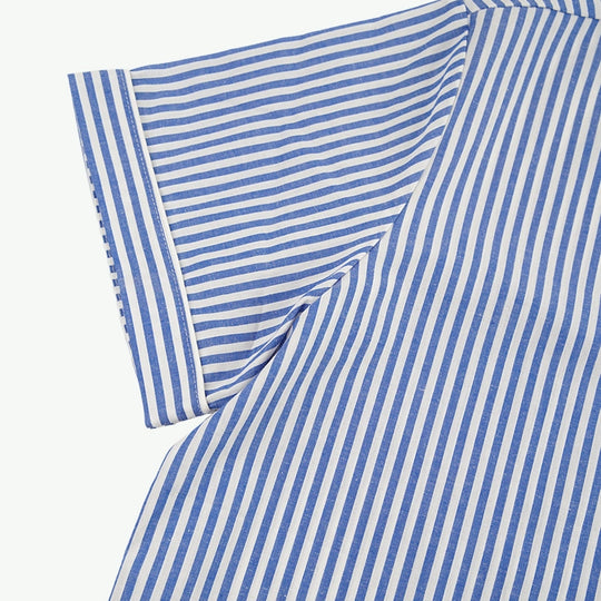 Wholesale Men Organic Cotton Striped Pajama Set Short Sleeve Sleepwear