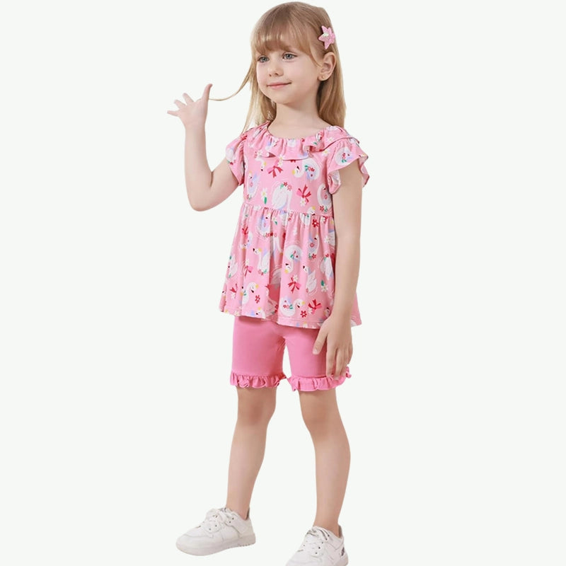 Toddler Girls Summer Tank Top and Shorts OEM Kids Loungewear Wholesale