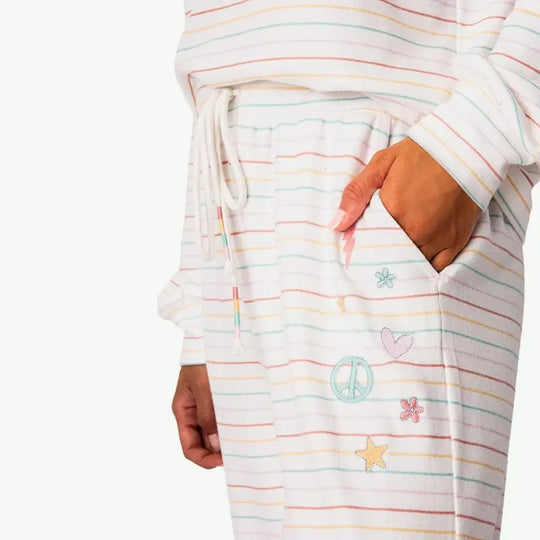 OEM Premium Super-Soft Knit Striped Ladies Loungewear Supplier