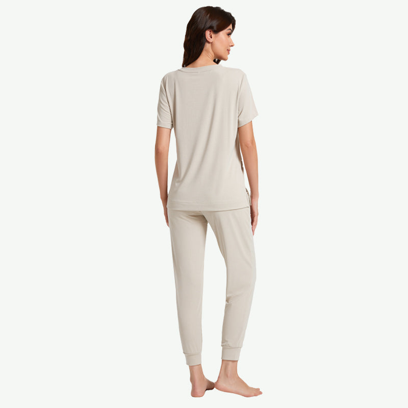 Conjunto de pijama de mujer en capas de modal y aire al por mayor - 2311820103