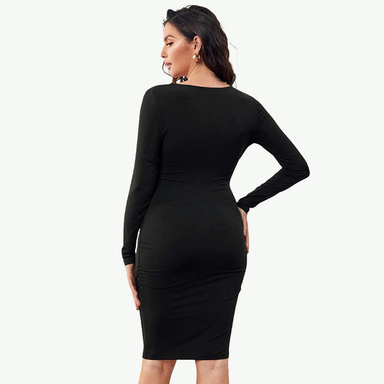 Bulk Long Sleeve Womens Bodycon Maternity Nursing Dress for Breastfeeding