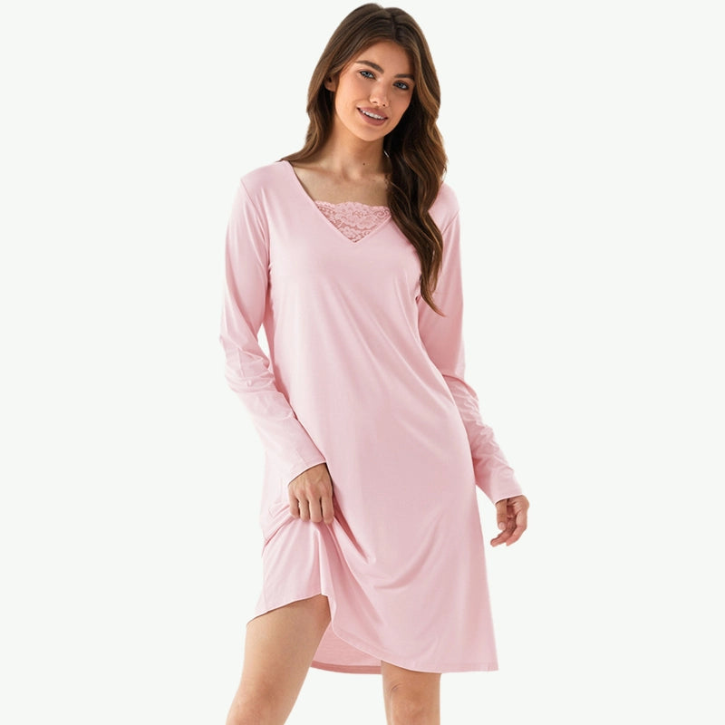 Wholesale Bamboo Long Sleeve Women Nightgown USA