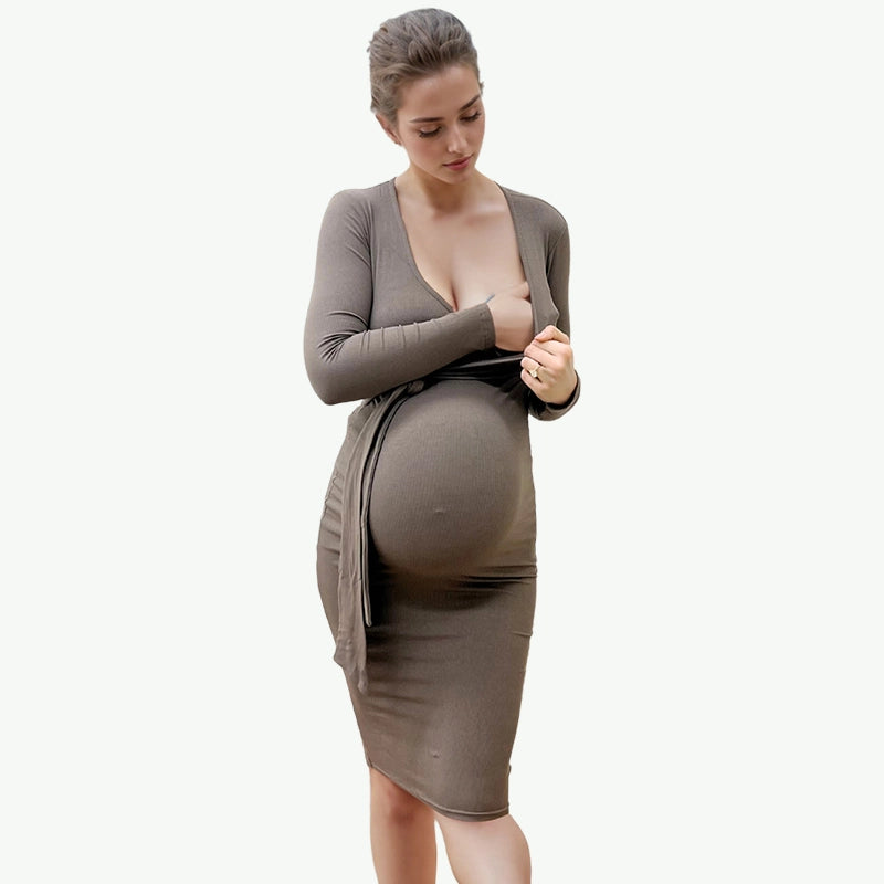 Proveedor de pijamas de maternidad: vestido de lactancia de bambú al por mayor
