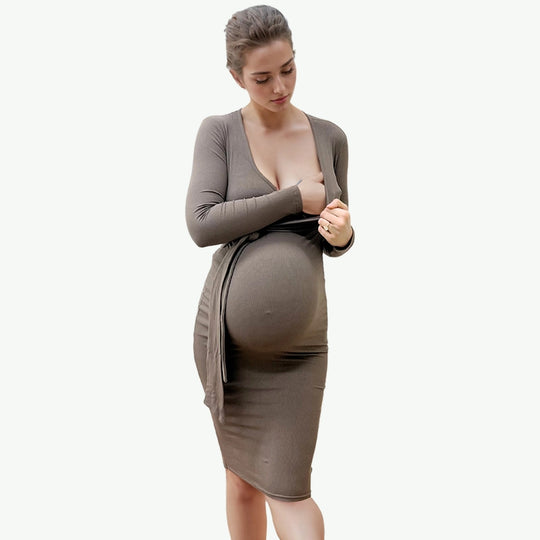 Proveedor de pijamas de maternidad: vestido de lactancia de bambú al por mayor