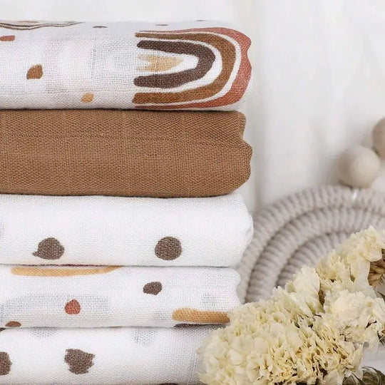 Couverture d'emmaillotage en mousseline imprimée personnalisée pour bébé, en vrac