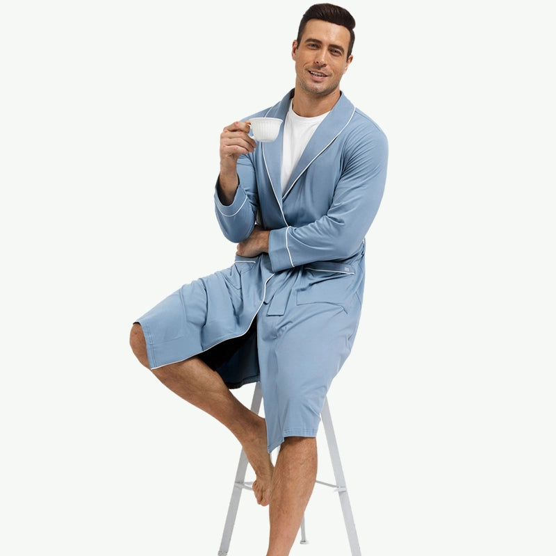 Lightweight Jersey Modal Cotton Robes Wholesale Men's Dressing Gown Manufacturer