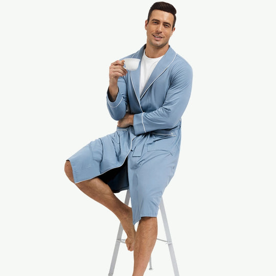 Lightweight Jersey Modal Cotton Robes Wholesale Men's Dressing Gown Manufacturer