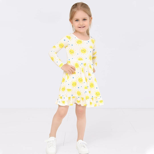 Vestido casual de bambú para niñas pequeñas OEM - Fabricante de ropa infantil