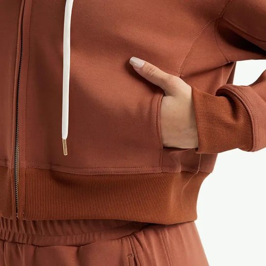 Wholesale Premium Full-Zip Hoodie & Wide Leg Sweatpants Set Supplier